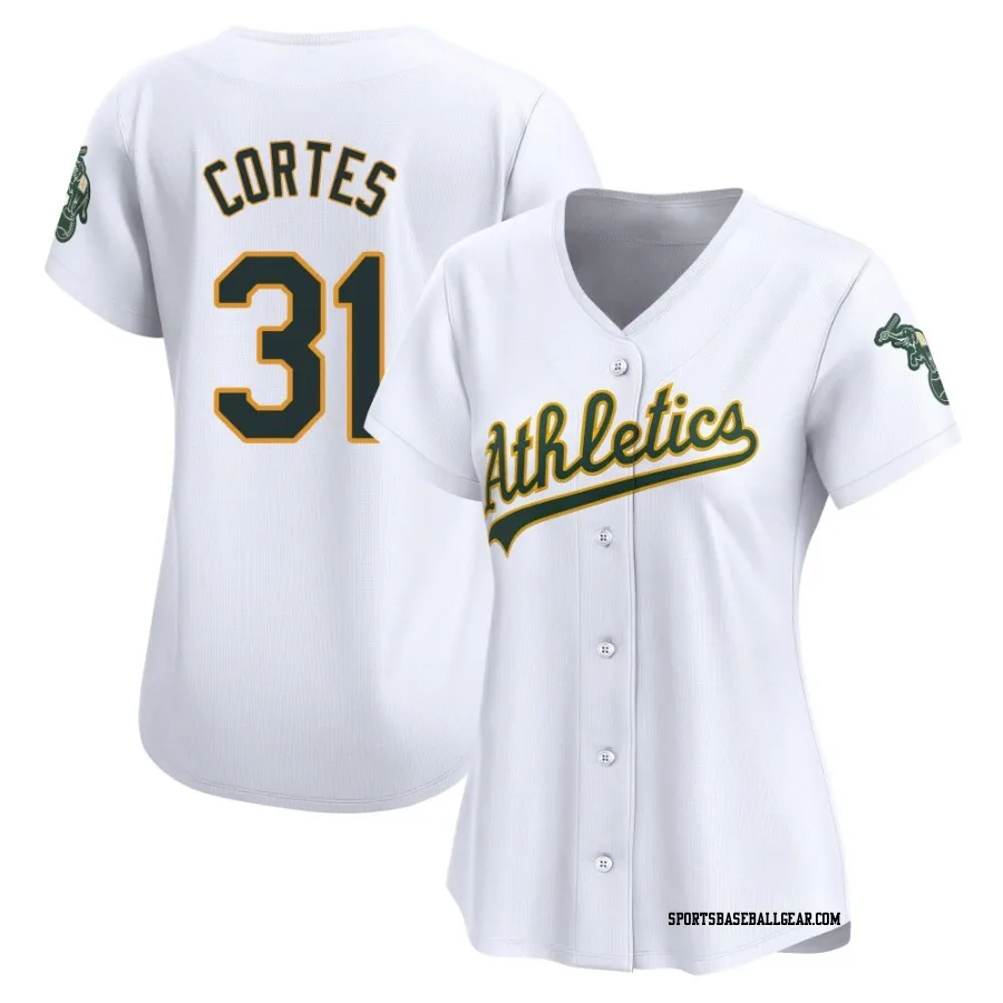 Carlos Cortes Women's Oakland Athletics White Limited Home Jersey