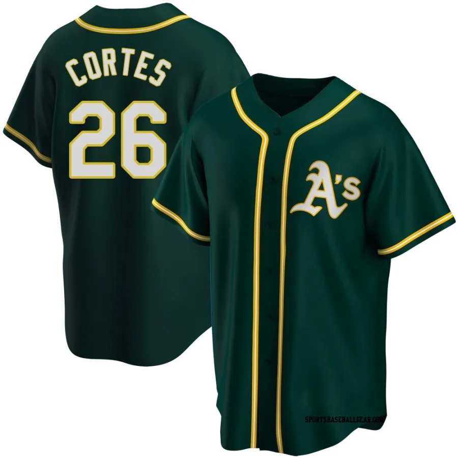 Carlos Cortes Youth Oakland Athletics Green Replica Alternate Jersey