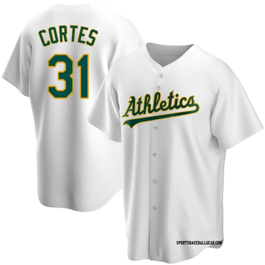 Carlos Cortes Youth Oakland Athletics White Replica Home Jersey
