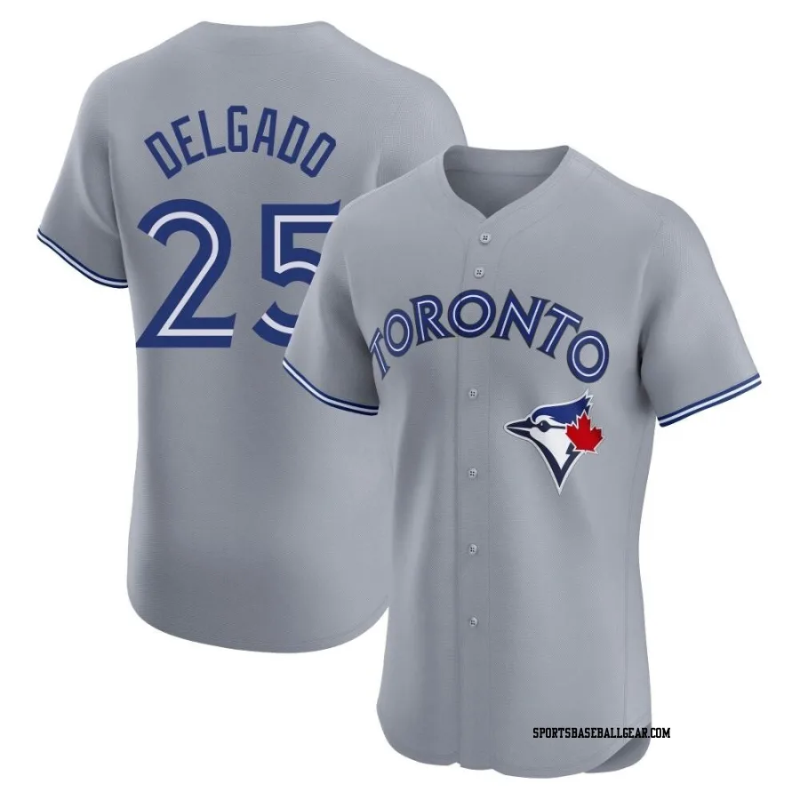 Carlos Delgado Men's Toronto Blue Jays Gray Elite Road Jersey