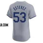 Carlos Estevez Men's Kansas City Royals Gray Elite Road Jersey