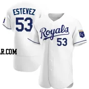 Carlos Estevez Men's Kansas City Royals White Authentic Home Jersey