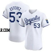 Carlos Estevez Men's Kansas City Royals White Elite Home Jersey