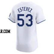 Carlos Estevez Men's Kansas City Royals White Elite Home Jersey