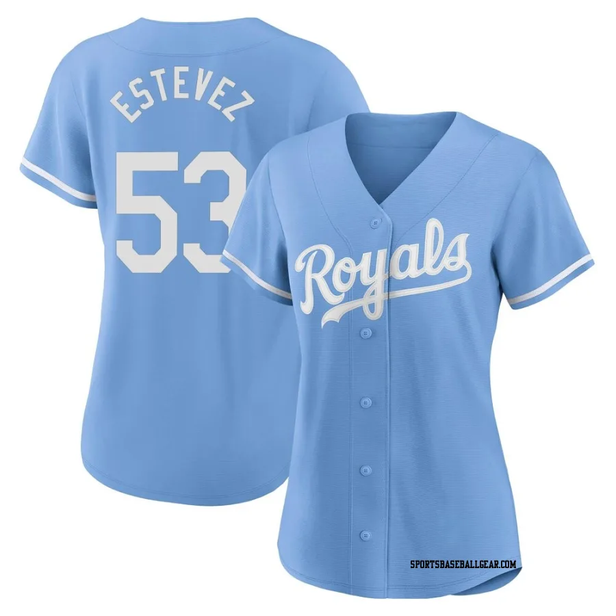 Carlos Estevez Women's Kansas City Royals Light Blue Replica 2022 Alternate Jersey