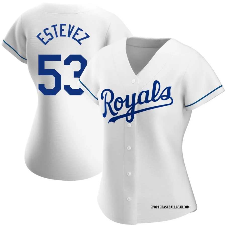 Carlos Estevez Women's Kansas City Royals White Authentic Home Jersey