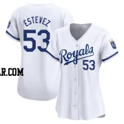 Carlos Estevez Women's Kansas City Royals White Limited Home Jersey
