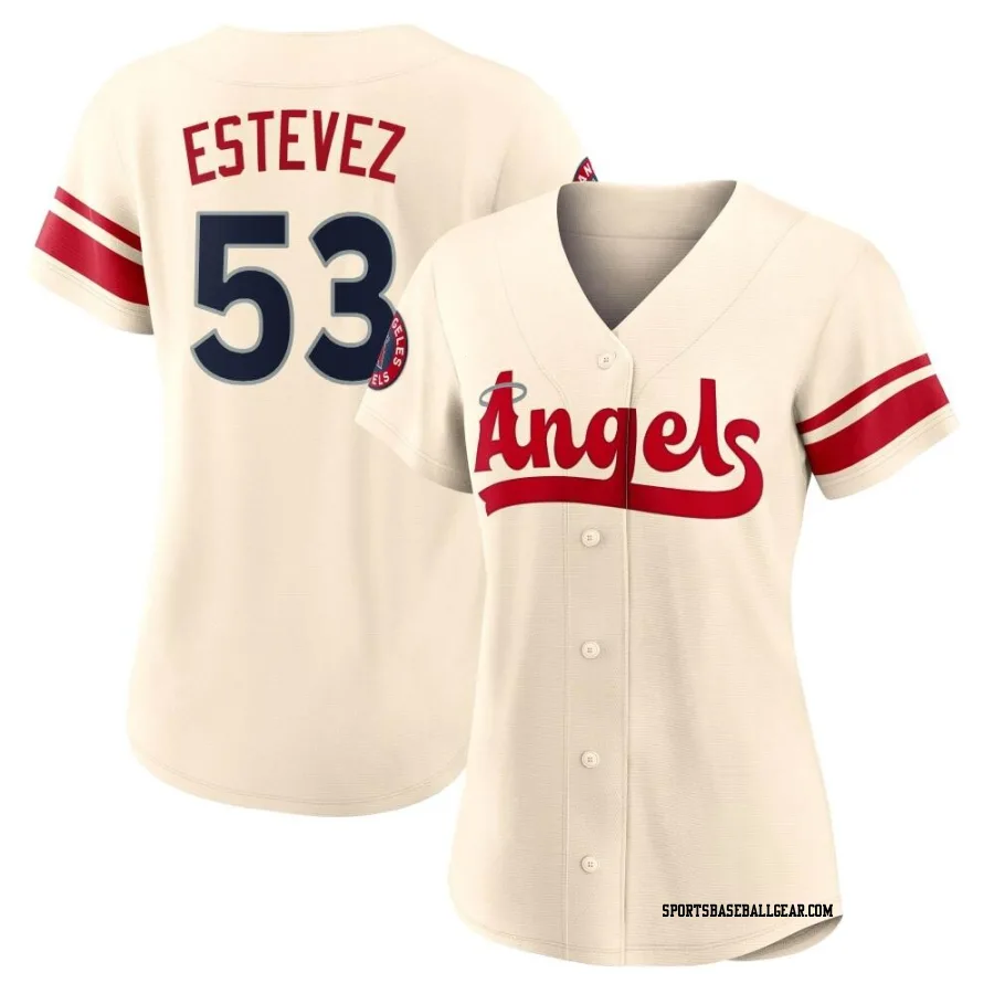 Carlos Estevez Women's Los Angeles Angels Cream Authentic 2022 City Connect Jersey
