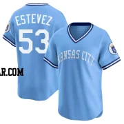 Carlos Estevez Youth Kansas City Royals Light Blue Limited Throwback Cooperstown Collection Jersey