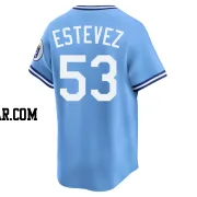 Carlos Estevez Youth Kansas City Royals Light Blue Limited Throwback Cooperstown Collection Jersey