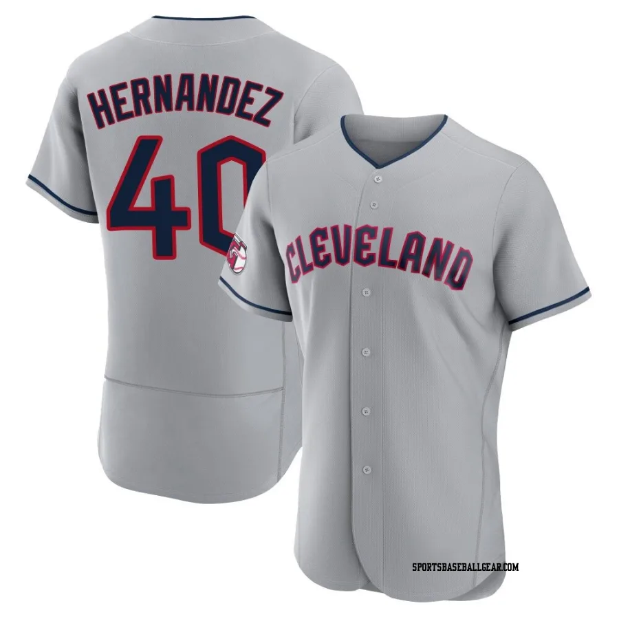Carlos Hernandez Men's Cleveland Guardians Gray Authentic Road Jersey