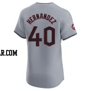 Carlos Hernandez Men's Cleveland Guardians Gray Elite Road Jersey