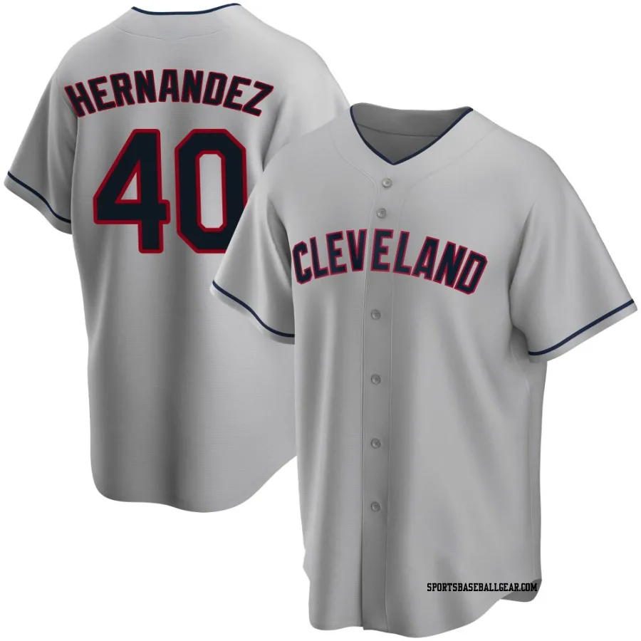 Carlos Hernandez Men's Cleveland Guardians Gray Replica Road Jersey