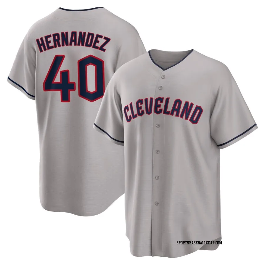 Carlos Hernandez Men's Cleveland Guardians Gray Replica Road Jersey
