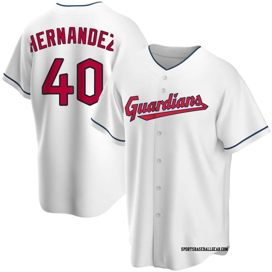 Carlos Hernandez Men's Cleveland Guardians White Replica Home Jersey
