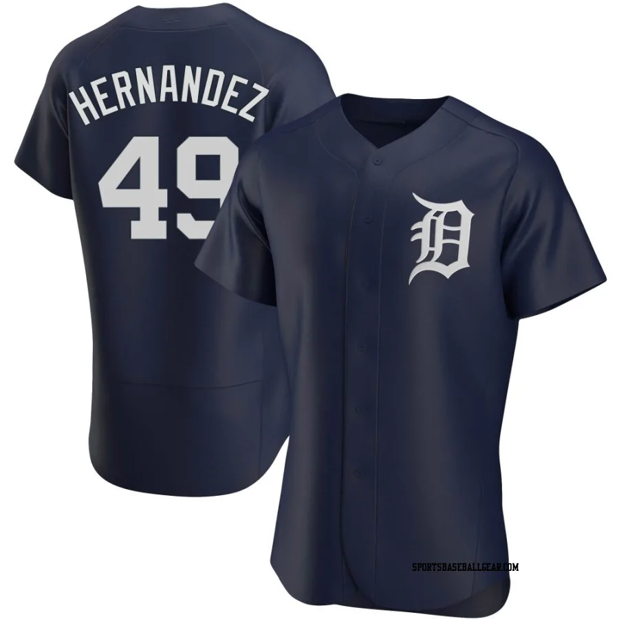 Carlos Hernandez Men's Detroit Tigers Navy Authentic Alternate Jersey