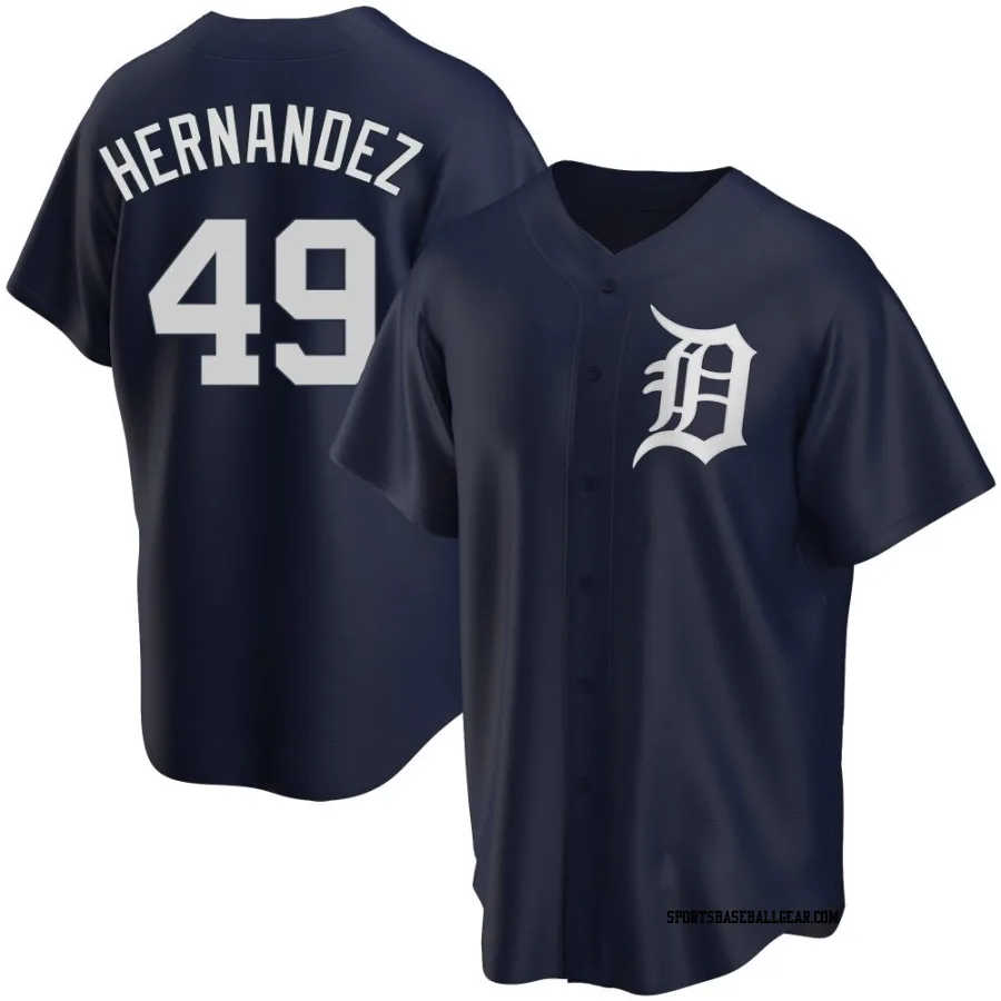 Carlos Hernandez Men's Detroit Tigers Navy Replica Alternate Jersey