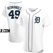 Carlos Hernandez Men's Detroit Tigers White Authentic Home Jersey