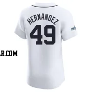Carlos Hernandez Men's Detroit Tigers White Elite Home Patch Jersey