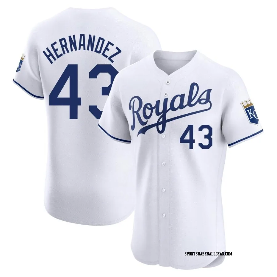 Carlos Hernandez Men's Kansas City Royals White Elite Home Jersey