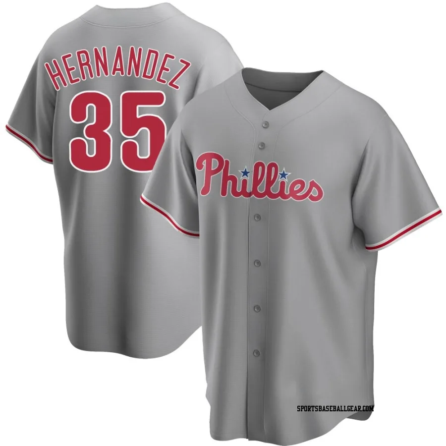Carlos Hernandez Men's Philadelphia Phillies Gray Replica Road Jersey