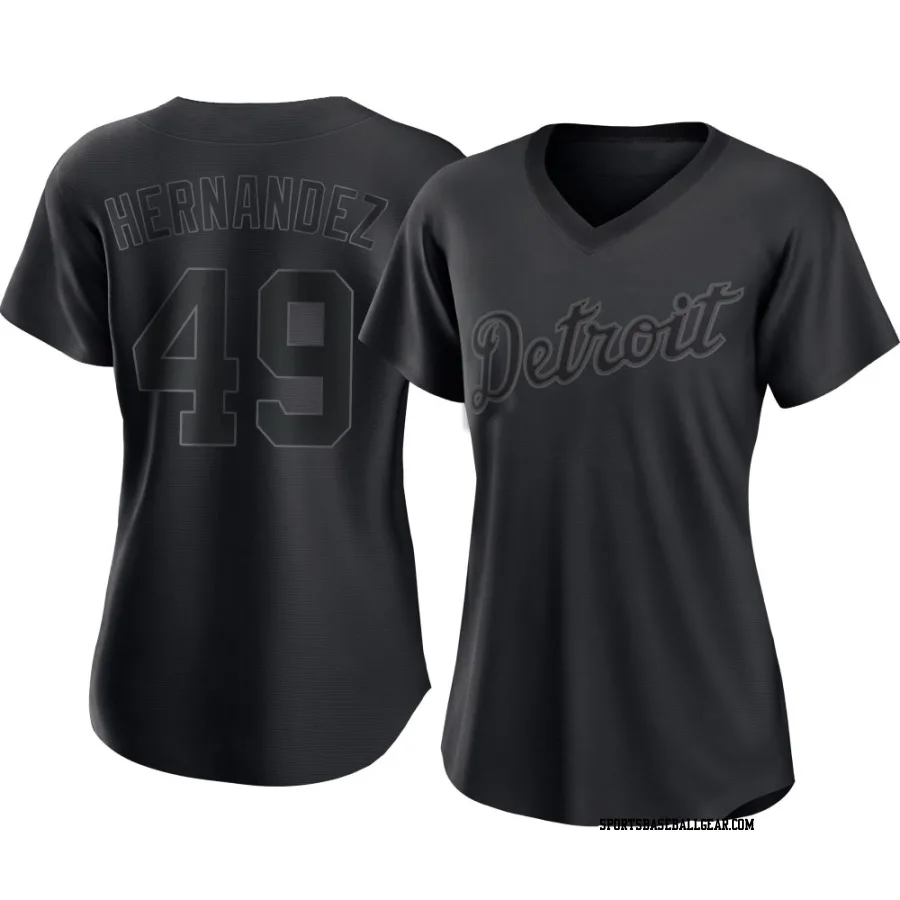Carlos Hernandez Women's Detroit Tigers Black Replica Pitch Fashion Jersey