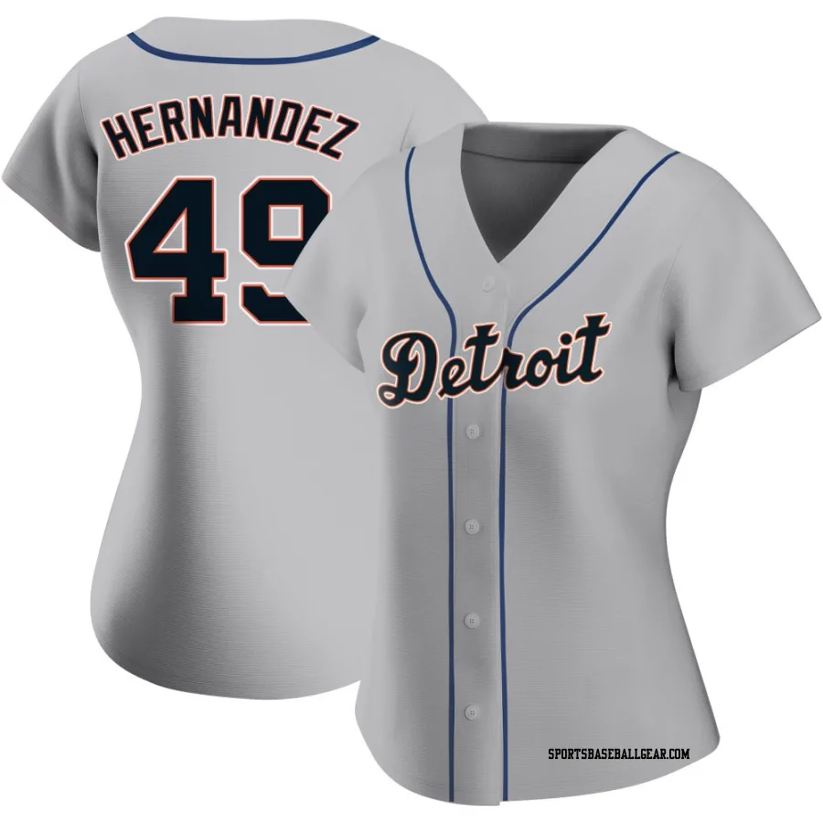 Carlos Hernandez Women's Detroit Tigers Gray Replica Road Jersey