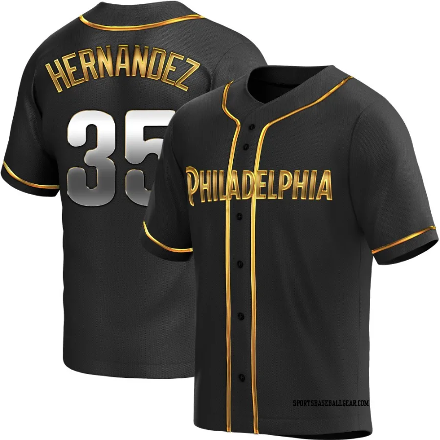 Carlos Hernandez Youth Philadelphia Phillies Black Golden Replica Alternate Jersey