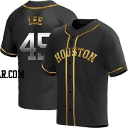 Carlos Lee Men's Houston Astros Black Golden Replica Alternate Jersey
