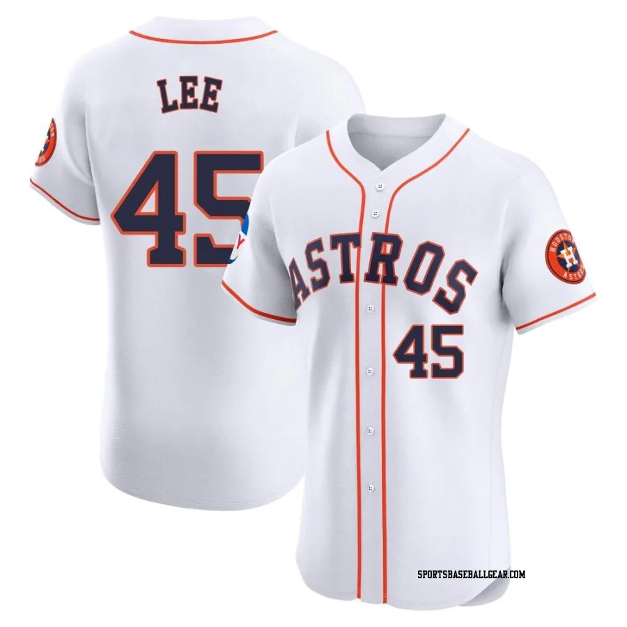 Carlos Lee Men's Houston Astros White Elite Home Patch Jersey