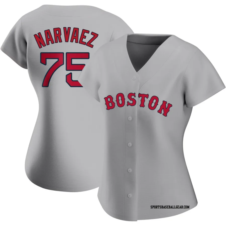 Carlos Narvaez Women's Boston Red Sox Gray Replica Road Jersey
