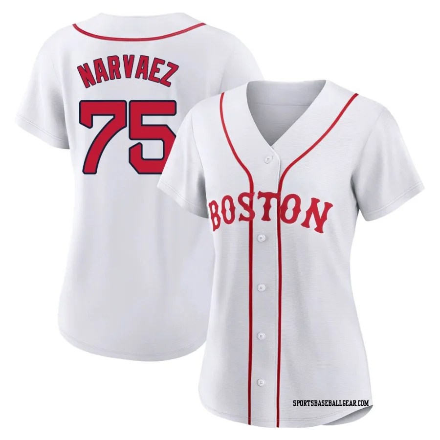 Carlos Narvaez Women's Boston Red Sox White Authentic 2021 Patriots' Day Jersey
