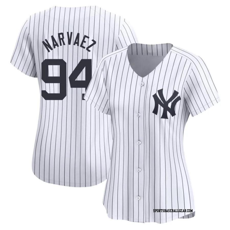Carlos Narvaez Women's New York Yankees White Limited Yankee Home Jersey