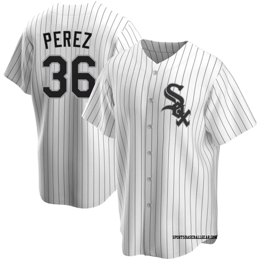 Carlos Perez Men's Chicago White Sox White Replica Home Jersey