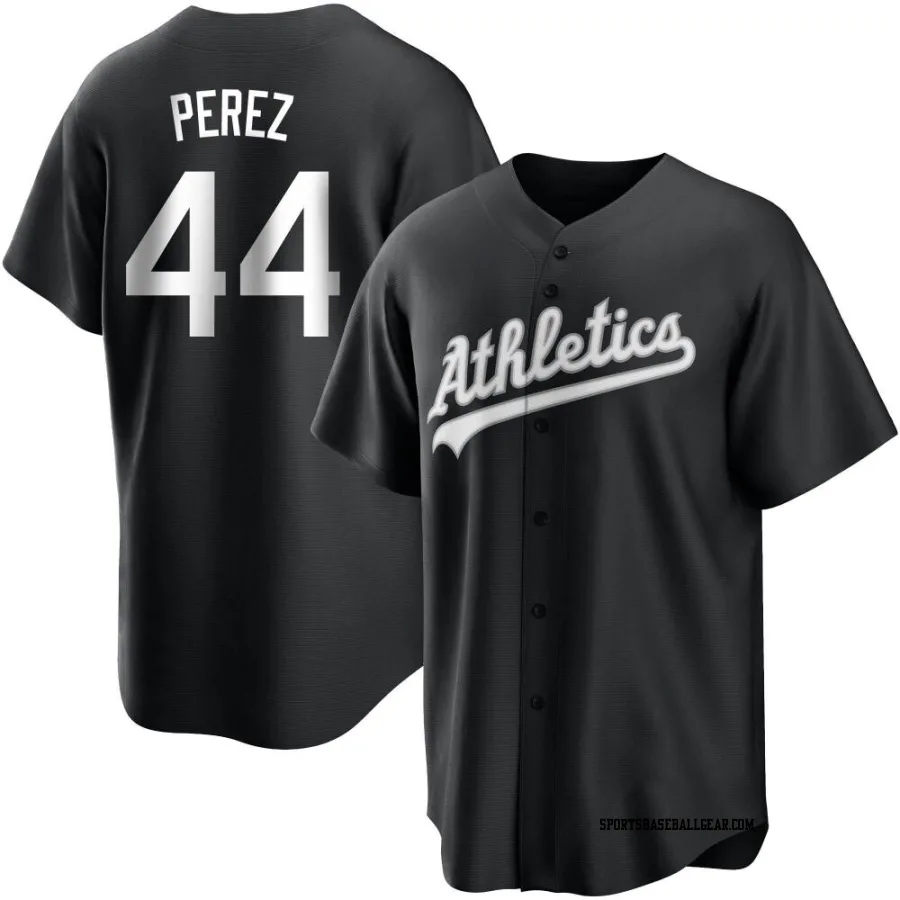 Carlos Perez Men's Oakland Athletics Black/White Replica Jersey