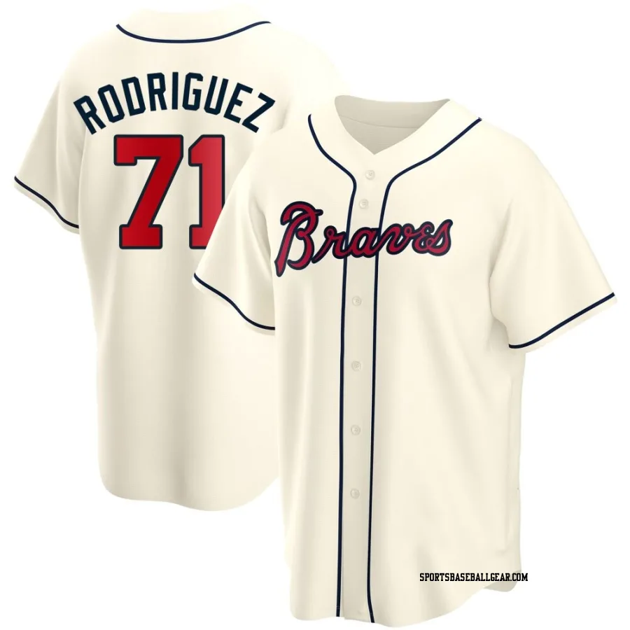 Carlos Rodriguez Men's Atlanta Braves Cream Replica Alternate Jersey