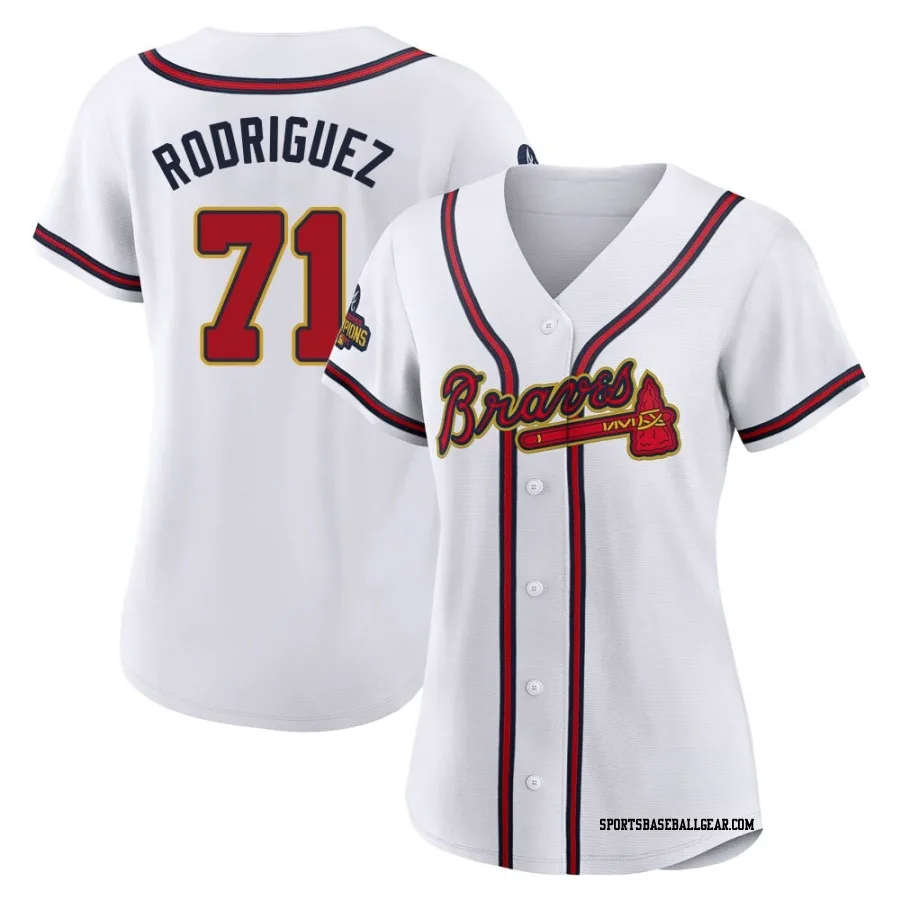 Carlos Rodriguez Women's Atlanta Braves Gold Authentic White 2022 Program Jersey