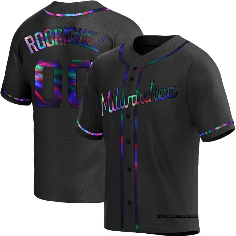 Carlos Rodriguez Youth Milwaukee Brewers Black Holographic Replica Alternate Jersey
