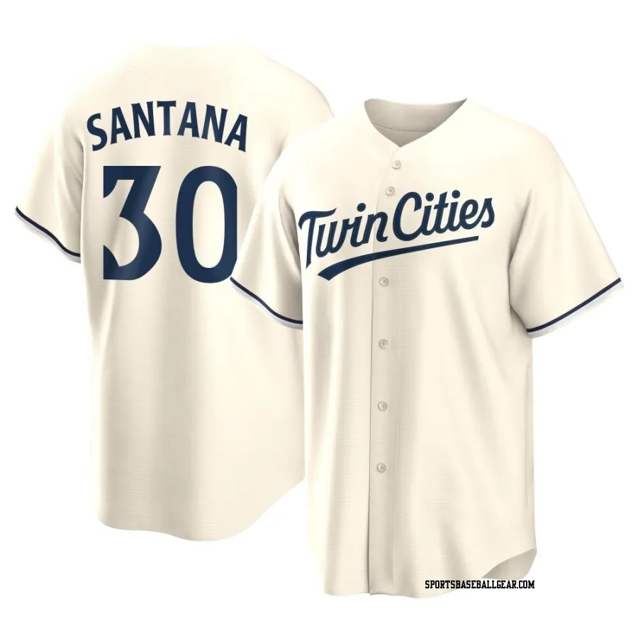 Carlos Santana Men's Minnesota Twins Cream Replica Alternate Jersey