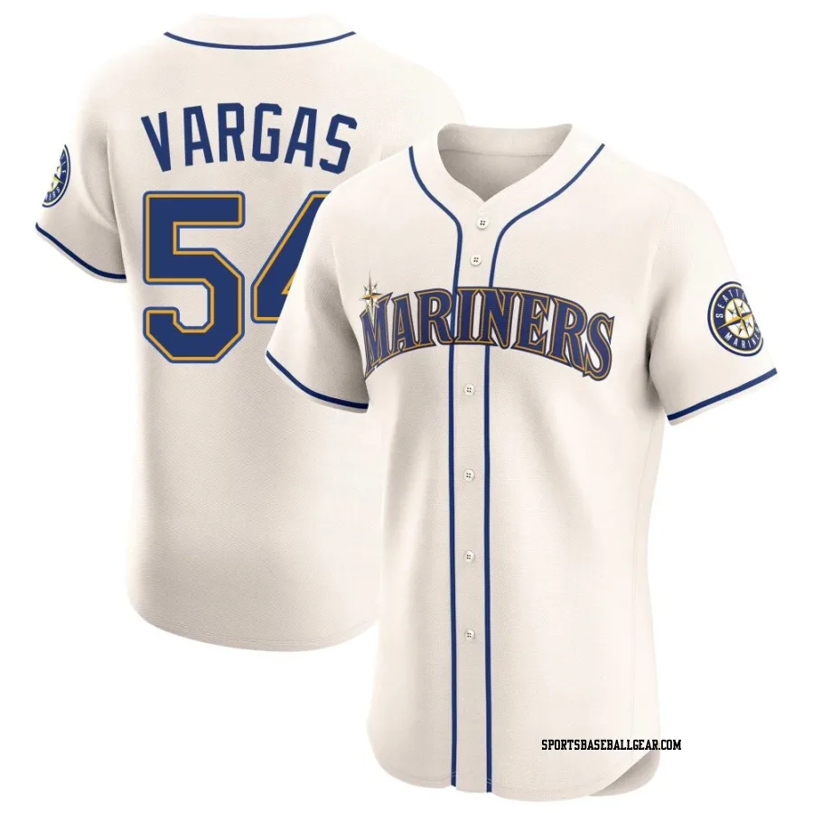 Carlos Vargas Men's Seattle Mariners Cream Elite Alternate Jersey