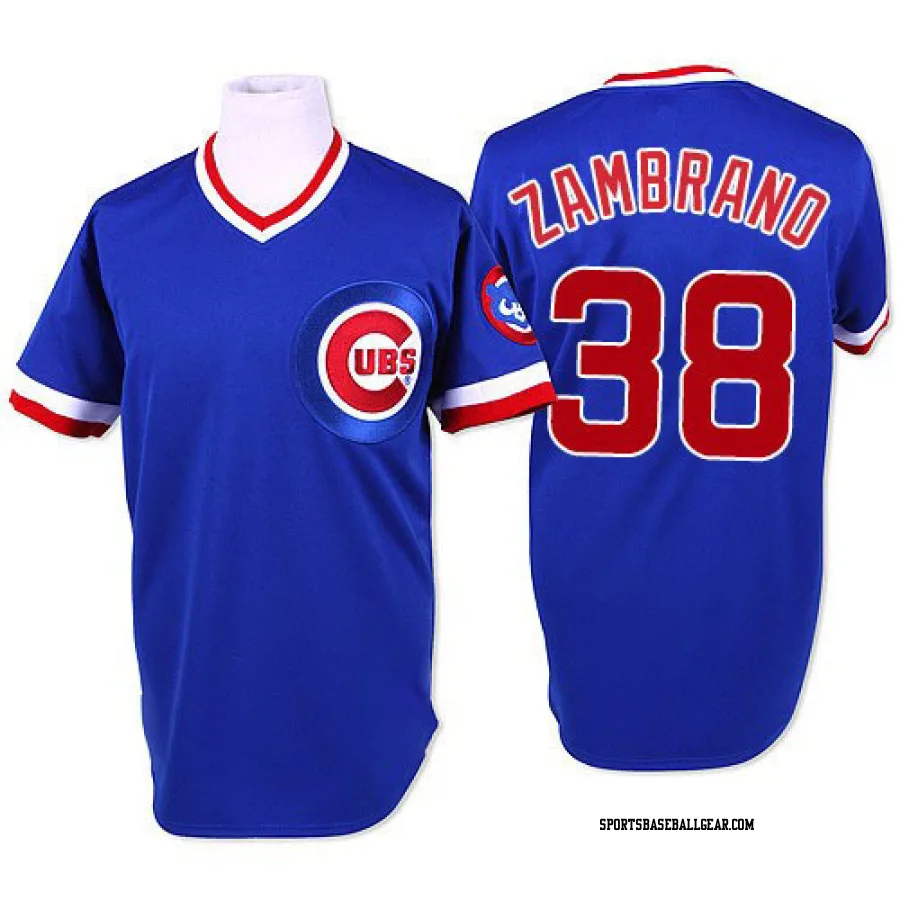 Carlos Zambrano Men's Chicago Cubs Blue Authentic Throwback Jersey