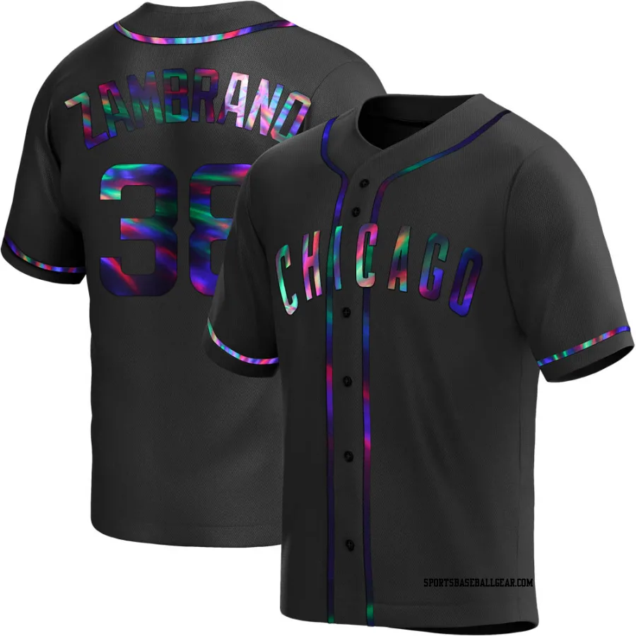 Carlos Zambrano Youth Chicago Cubs Black Holographic Replica Alternate Jersey