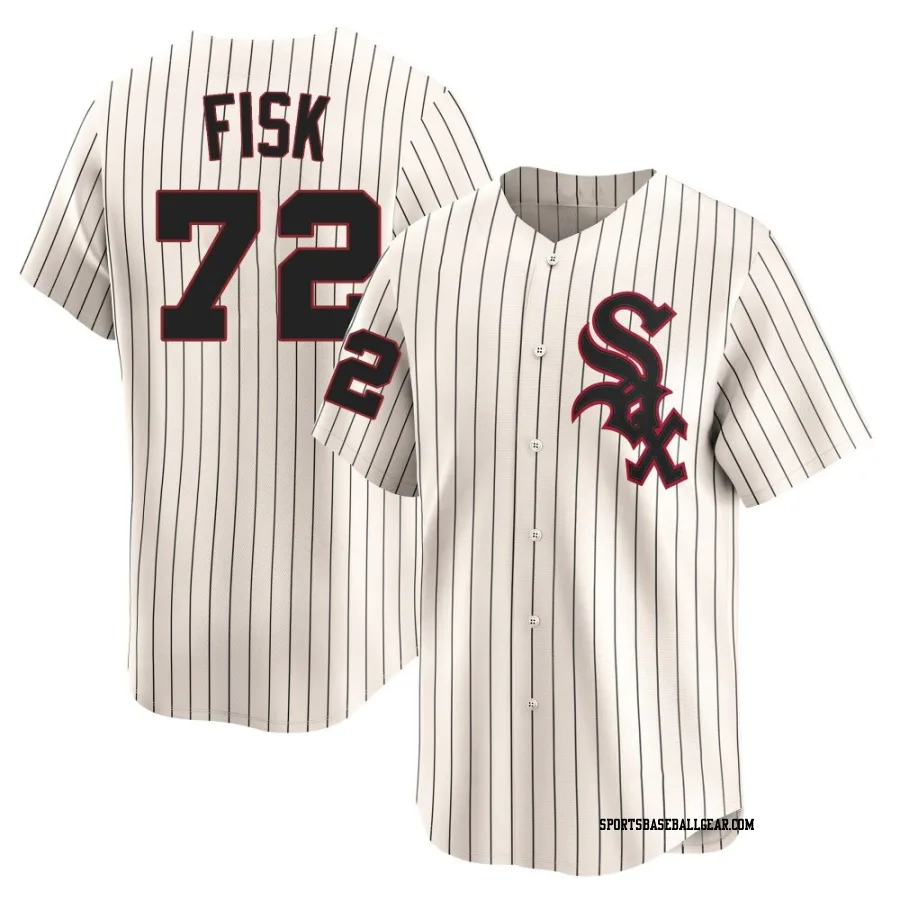Carlton Fisk Youth Chicago White Sox Cream Limited Throwback Cooperstown Jersey