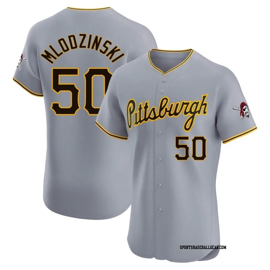 Carmen Mlodzinski Men's Pittsburgh Pirates Gray Elite Road Jersey