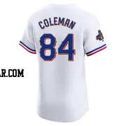 Carson Coleman Men's Texas Rangers Gold Elite White 2024 Collection Jersey