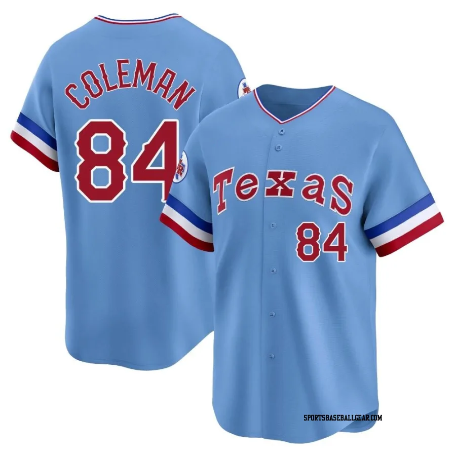 Carson Coleman Youth Texas Rangers Light Blue Limited Cooperstown Collection Jersey