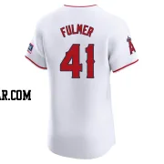 Carson Fulmer Men's Los Angeles Angels White Elite Home Patch Jersey