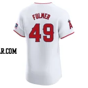 Carson Fulmer Men's Los Angeles Angels White Elite Home Patch Jersey