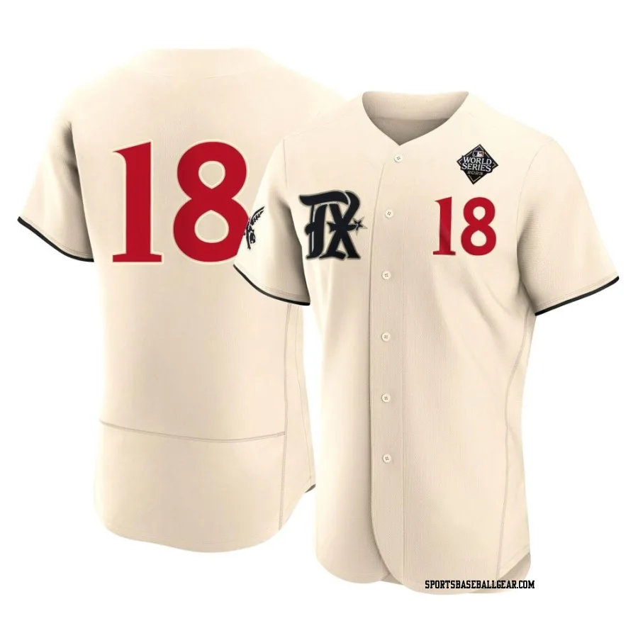 Carson Kelly Men's Texas Rangers Cream Authentic 2023 City Connect 2023 World Series Jersey