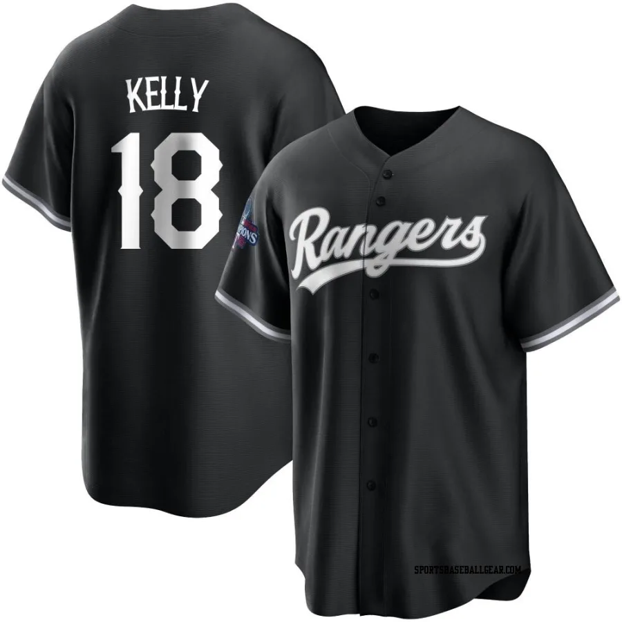 Carson Kelly Men's Texas Rangers White Replica Black 2023 World Series Champions Jersey